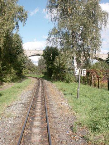 The passage through the viaduct of the river Nei&szlig;e with the view from Zittau South