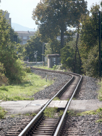 Die Strecke Richtung Mandaubr&uuml;cke