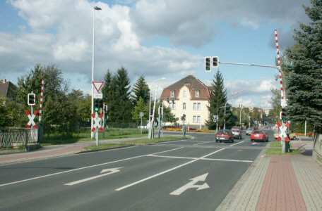 Die Kreuzung Schramm- / Hochwaldstra&szlig;e