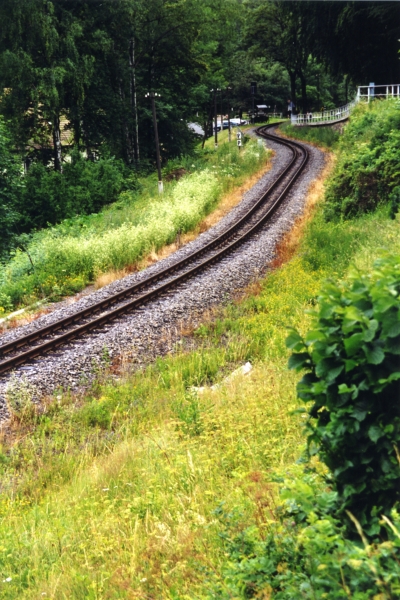 Parallel to the road runs the track in the direction of the devil's mill (Teufelsm&uuml;hle)