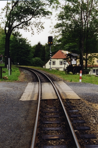 View from the track cross to the hotel devil's mill (Teufelsm&uuml;hle)